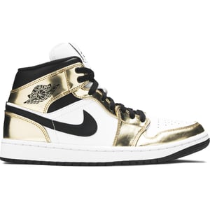 Jordan 1 Mid Metallic Gold Black White